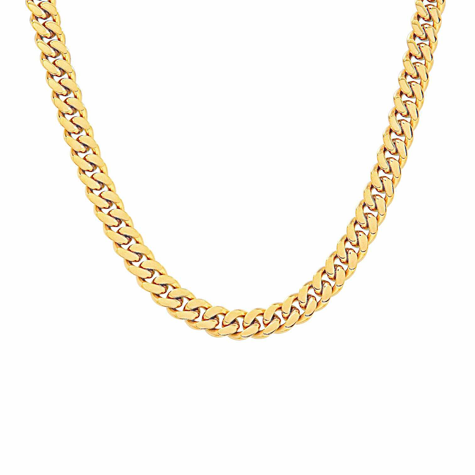 C138G B.Tiff Gold Flat Cuban Link Necklace/ 8mm